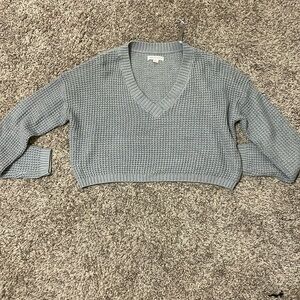 Aeropostale Grey Cropped Knit Sweater